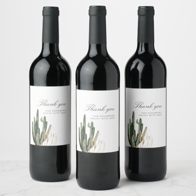 Rótulo De Garrafa De Cerveja Rótulo do Vinho do Chá de panela do Cactus Moderno (Garrafas)