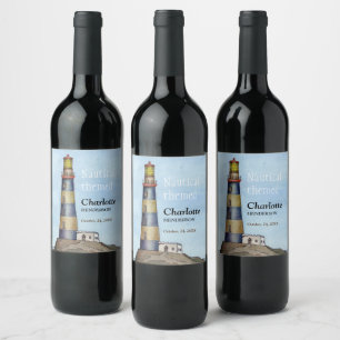 Rótulo De Garrafa De Cerveja Rótulo do Vinho do Farol Silencioso e Solitário