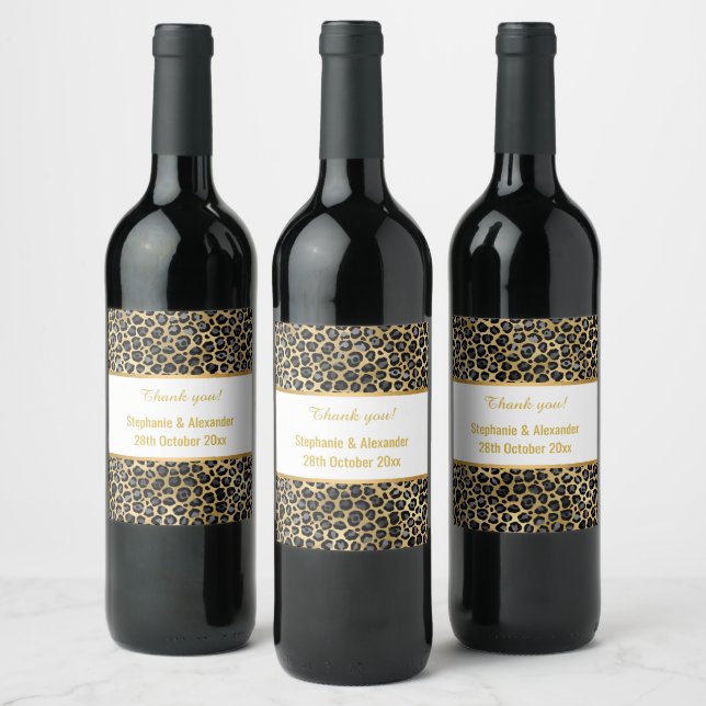 RÓTULO DE GARRAFA DE CERVEJA RÓTULO DO VINHO DOURADO LEOPARD 2 (Garrafas)