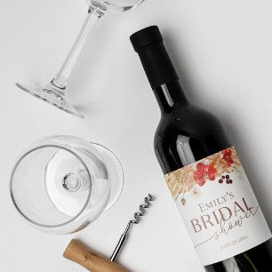 Rótulo De Garrafa De Cerveja Rótulo do Vinho Floral de Chá de panela Terracotta