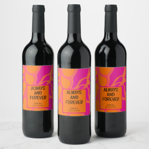 Rótulo De Garrafa De Cerveja Rótulo do Vinho Gradiente Cor-de-Rosa Laranja e Qu