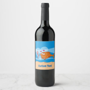 Rótulo De Garrafa De Cerveja Rótulo do Vinho Peixe e Isca no Amor