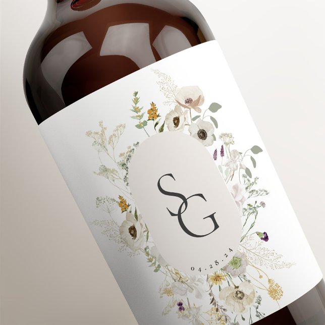 Rótulo De Garrafa De Cerveja Rótulo do Vinho Personalizado Botânico (Criador carregado)