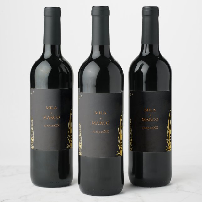 Rótulo De Garrafa De Cerveja Rótulo Elegante de Vinho de Deco Dourado (Garrafas)