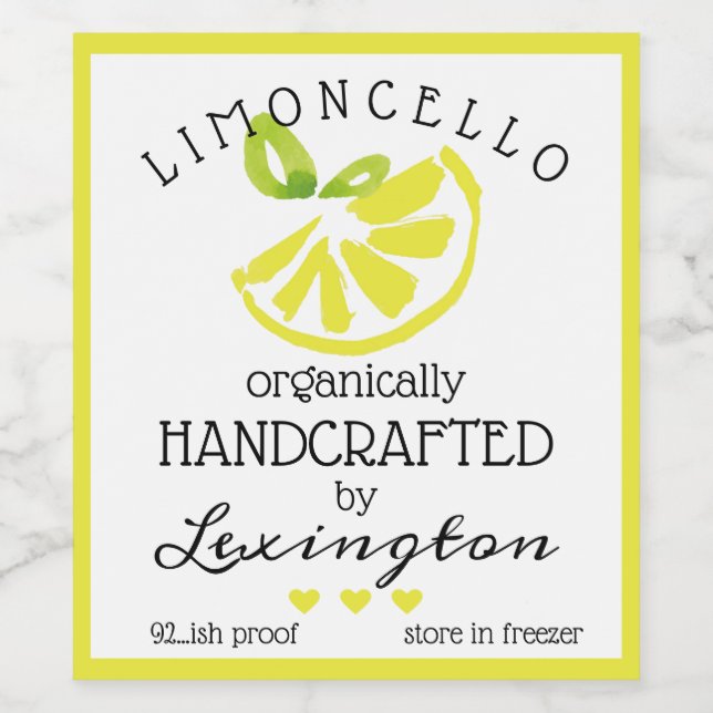Rótulo De Garrafa De Cerveja Rótulo Limoncello De Aquarela Para Um Frasco Mais  (Rótulo Único)