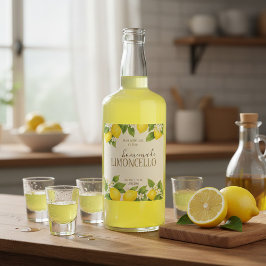 Rótulo De Garrafa De Cerveja Rótulo Personalizado de Limoncello com Limões Aqua