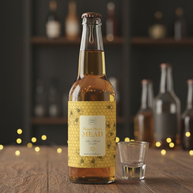 Rótulo De Garrafa De Cerveja Rótulo Personalizado de Vinho de Mel Caseiro (Criador carregado)