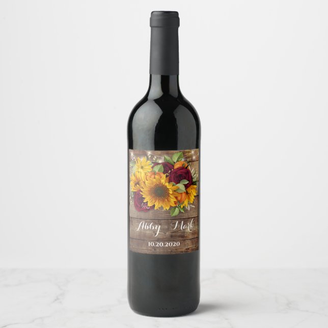 Rótulo De Garrafa De Cerveja Rótulo Russo de Casamento de Abóbora de outono (Frente)