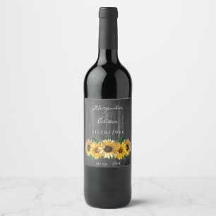 Rótulo De Garrafa De Cerveja Rótulo Rustic Weathered Sunflower