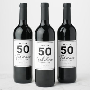 Rótulo De Garrafa De Cerveja Rótulo Simples 50 e Fabuloso de Vinho Personalizad