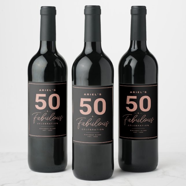 Rótulo De Garrafa De Cerveja Rótulo Simples 50 e Fabuloso de Vinho Personalizad (Garrafas)