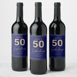 Rótulo De Garrafa De Cerveja Rótulo Simples 50 e Fabuloso de Vinho Personalizad
