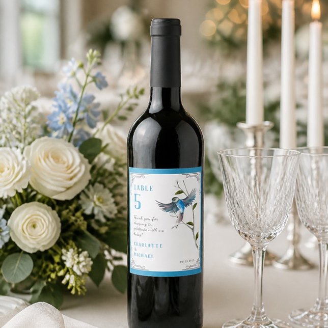 Rótulo De Garrafa De Cerveja Rótulo Vinho Azul da Tabela de Felicidade (Criador carregado)