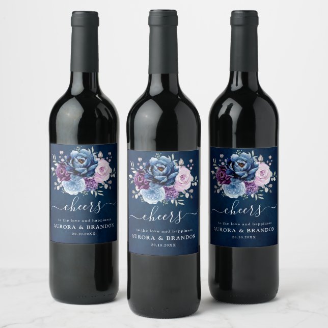 Rótulo De Garrafa De Cerveja Roxo Azul Sujo Lilás Lilases Vinho Casamento L (Garrafas)