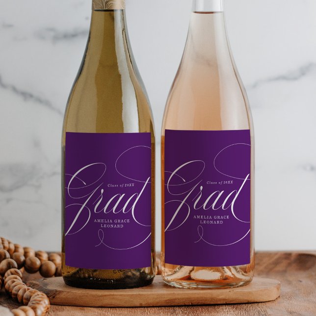 Rótulo De Garrafa De Cerveja Roxo | Graduação de Eloquência (Criador carregado)