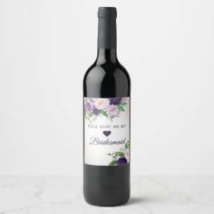 Rótulo De Garrafa De Cerveja Roxo Lavanda Verde Será Minha Dama de Honra