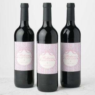 Rótulo De Garrafa De Cerveja Roxo Vintage Chaveirinhos Florais para Batismo