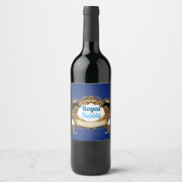 Rótulo De Garrafa De Cerveja Royal African Twin Boys |Real Azul e Dourado Elega