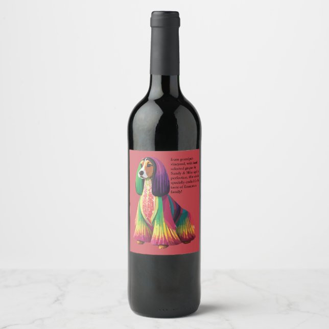 Rótulo De Garrafa De Cerveja Royal & Colorful Afghan Hound (Frente)