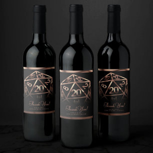 Rótulo De Garrafa De Cerveja RPG Dice   Copper Fantasy Tabletop Gamer Obrigado