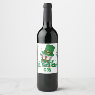 Rótulo De Garrafa De Cerveja Rua de Shamrock com sorte, dia de Patrick