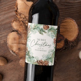 Rótulo De Garrafa De Cerveja Ruptura de Pine de Aquarela Russa