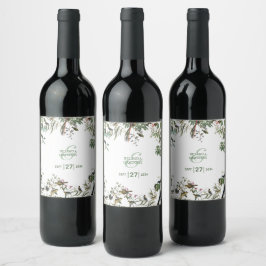 Rótulo De Garrafa De Cerveja Rustic Eucalyptus Deixa Vintage Greenery Casamento