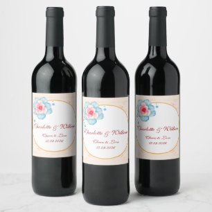 Rótulo De Garrafa De Cerveja Rustic Floral Wedding
