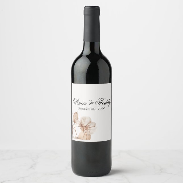 Rótulo De Garrafa De Cerveja Rustic Romance Wedding Wine Labels (Frente)