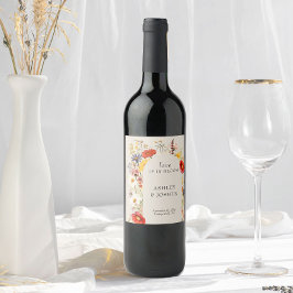 Rótulo De Garrafa De Cerveja Rustic Wildflower Love está em Bloom Weding