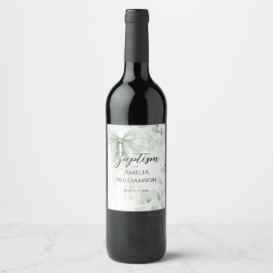 Rótulo De Garrafa De Cerveja Sage Green Floral Baptism