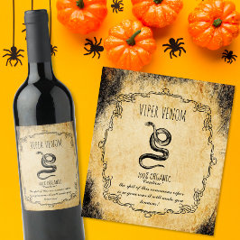 Rótulo De Garrafa De Cerveja sala de farmácia halloween vintage veneno de víbor