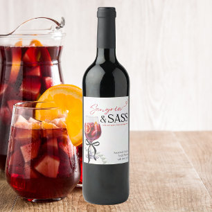 Rótulo De Garrafa De Cerveja Sangria & Sass, Pérolas, Laços