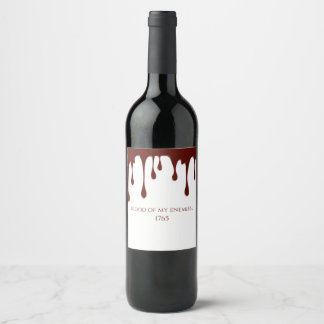 Rótulo De Garrafa De Cerveja Sangue dos meus inimigos, sangue pingando