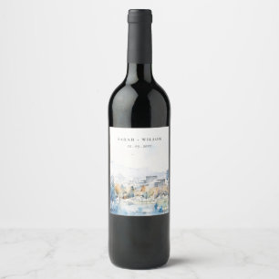 Rótulo De Garrafa De Cerveja Sanja Mínima, Casamento de Aquarela da Califórnia