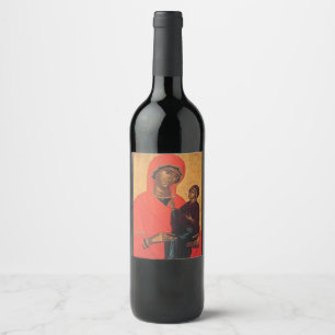 Rótulo De Garrafa De Cerveja Santa Ana com a Virgem Maria
