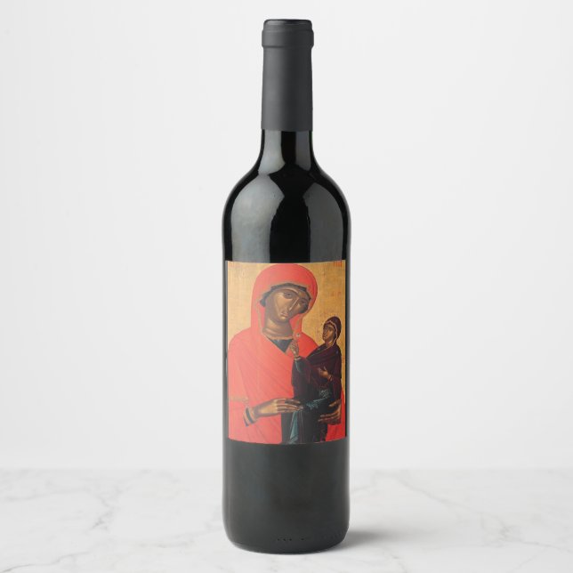 Rótulo De Garrafa De Cerveja Santa Ana com a Virgem Maria (Frente)