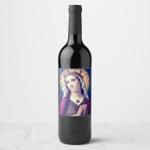 Rótulo De Garrafa De Cerveja Santa Isabel da Hungria Estilo Romântico Premium