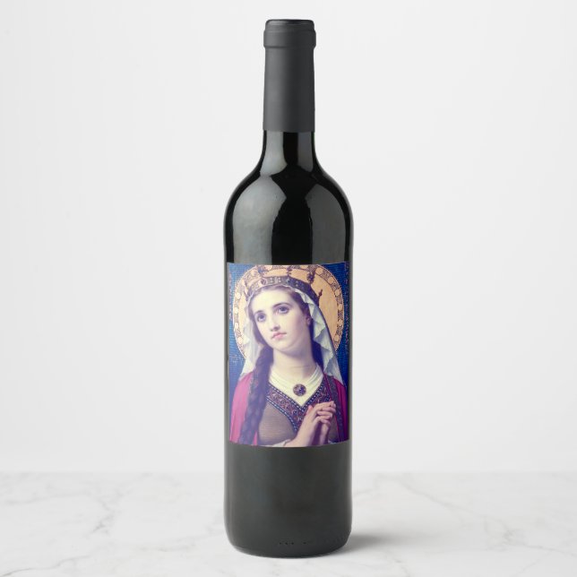 Rótulo De Garrafa De Cerveja Santa Isabel da Hungria Estilo Romântico Premium (Frente)