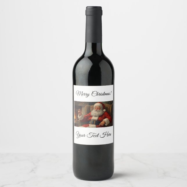 Rótulo De Garrafa De Cerveja Santa Wine Bottle Label (Frente)