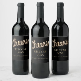 Rótulo De Garrafa De Cerveja Saúde | Feliz ano novo Personalizado Vinho Espuman