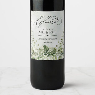 Rótulo De Garrafa De Cerveja Saúde Para A Folhagem Verde De Casamento Botânic