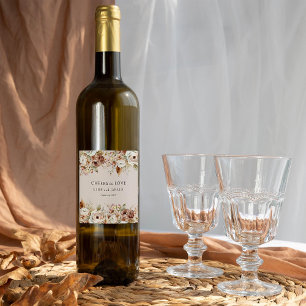 Rótulo De Garrafa De Cerveja Saúde para Amar Casamento Floral Russo