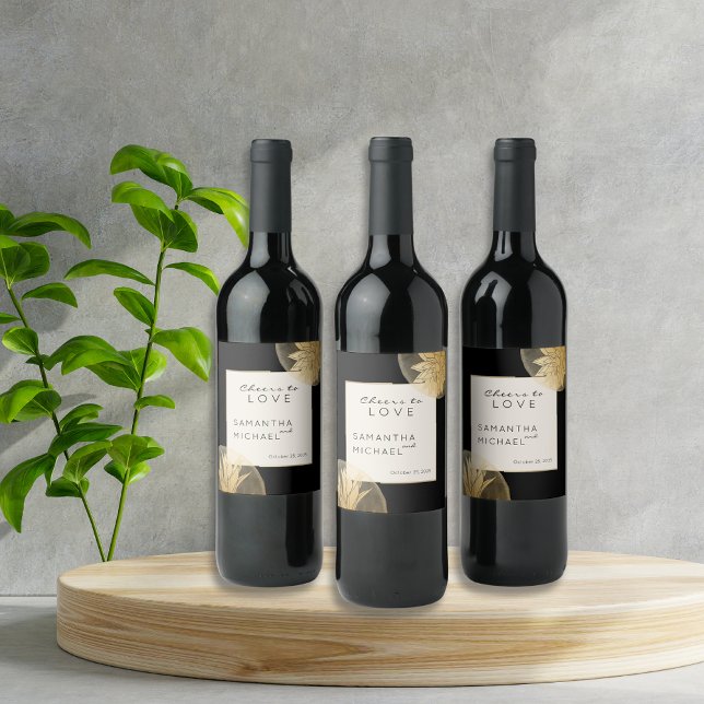 Rótulo De Garrafa De Cerveja Saúde Personalizada para Amar Casamento Dourado Ne (Criador carregado)