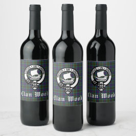 Rótulo De Garrafa De Cerveja Scottish Clan Wood Crest & Tartan