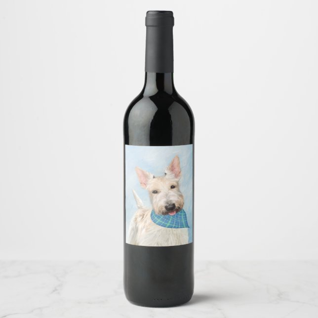 Rótulo De Garrafa De Cerveja Scottish Terrier Wheaten Dog Painting (Frente)