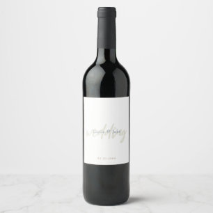 Rótulo De Garrafa De Cerveja Script de Casamento Branco Nomes Personalizados Pe