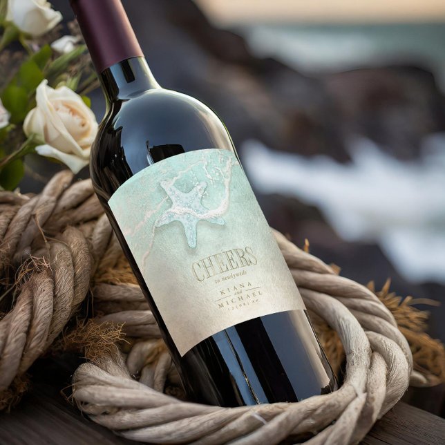 Rótulo De Garrafa De Cerveja Sea Foam Beach Wedding Cheers ID837 (Criador carregado)