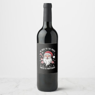 Rótulo De Garrafa De Cerveja Seja Bom para a Enfermeira o Papai Noel Está Obser