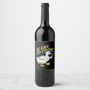 Rótulo De Garrafa De Cerveja Seja Gay do Crime Engraçado Ganso Orgulho Arco-Íri